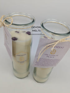 Lavender Tube Candle with Amethyst Crystals - £8.95