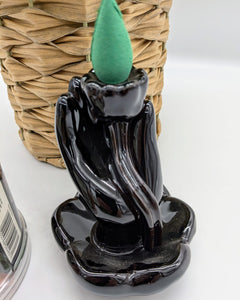 Back Flow Incense Burner - Hand & Lotus Flower - £6.95