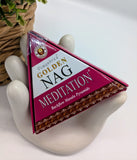 Golden Nag Back Flow Incense Cones - Meditation 10 pack - £2.95